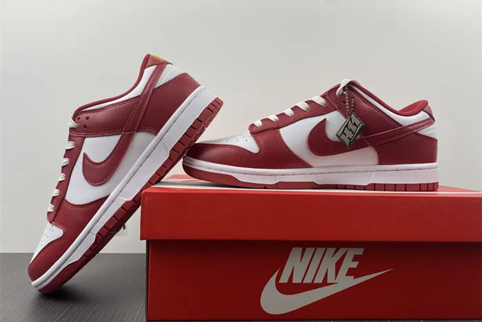 Nike Dunk Low Cardinal White Gym Red DD1391 602